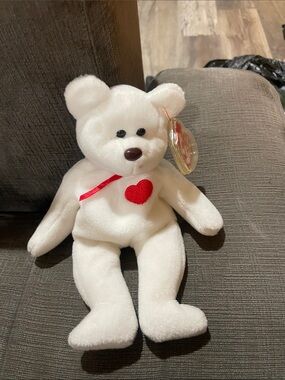 Valentino White Plush Bear with Red Heart